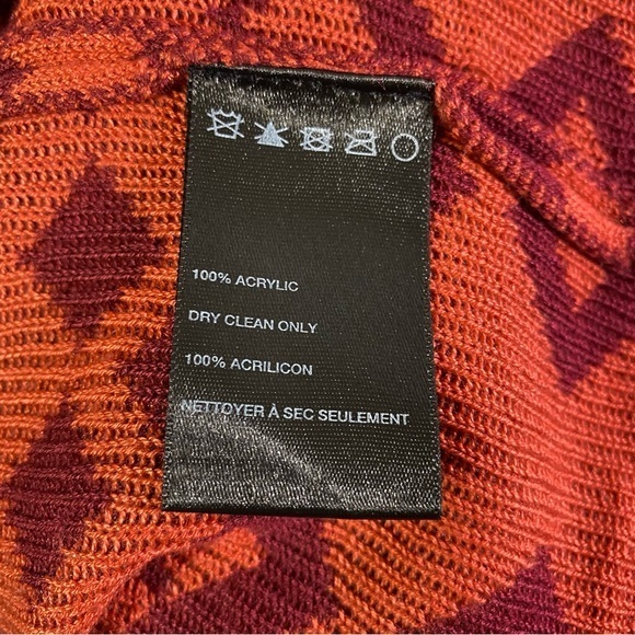 Staring at Stars Tribal Aztec Open Front Waterfall Red Orange Sweater S - Picture 7 of 8